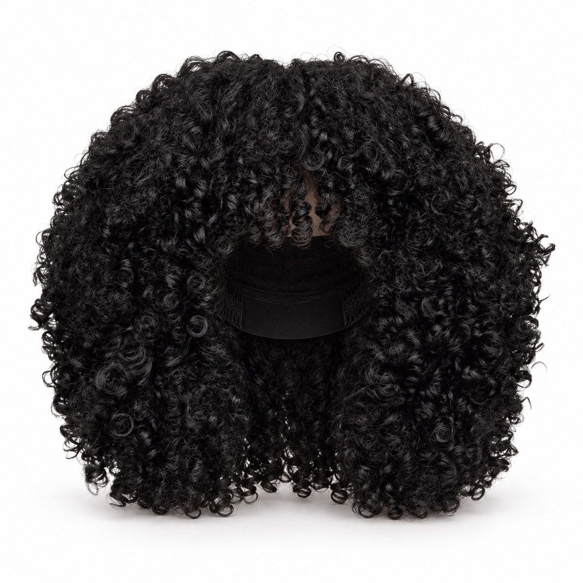 Natural Black Curly Human Hair Wig  "Ti Pepit"  14" | Glueless 350% Density