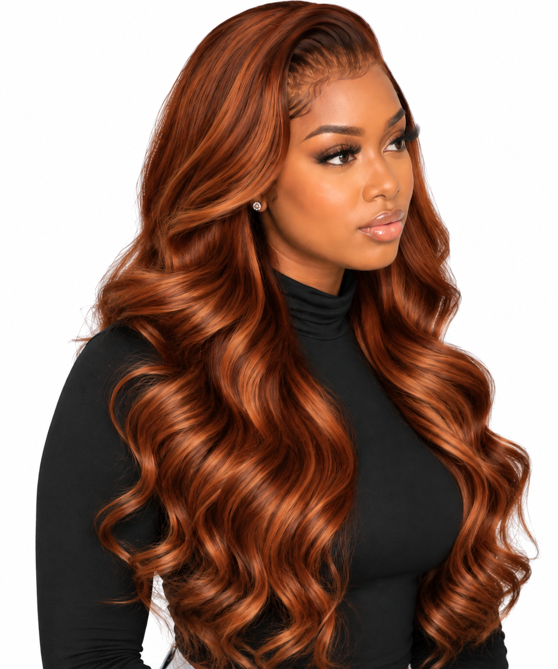 Ginger Body Wave wig side view