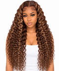 Honey Brown Burmese Curly wig front view