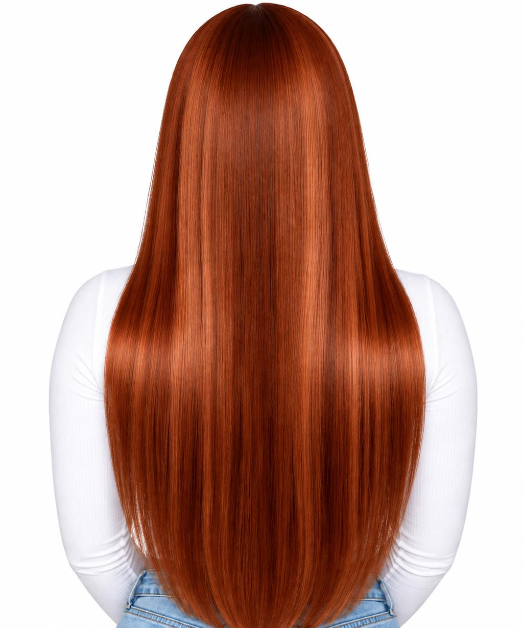Ginger straight wig back view