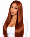 Ginger straight wig front view