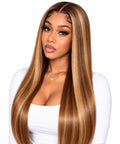 Honey Brown straight wig front view